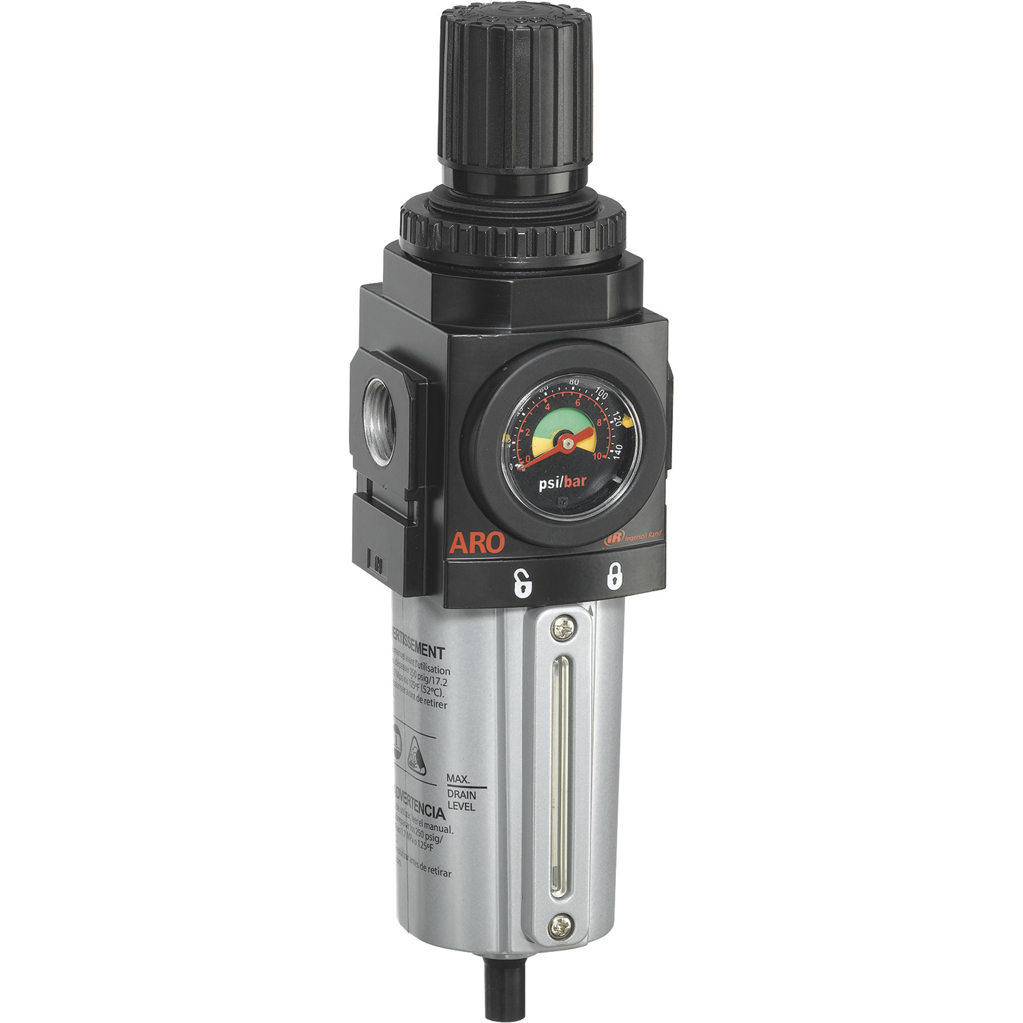 ARO Ingersoll Rand Combination Air System Accessories, 1/2in., Filter, Regulator, 172 CFM, Model# P39344600VS
